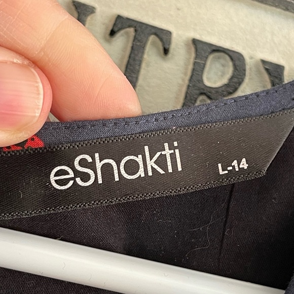 eShakti Fit and Flare ladybug dress L 14 - Picture 2 of 6